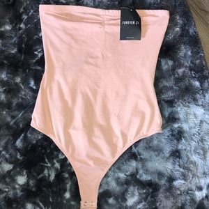 Coral colored one piece tube top